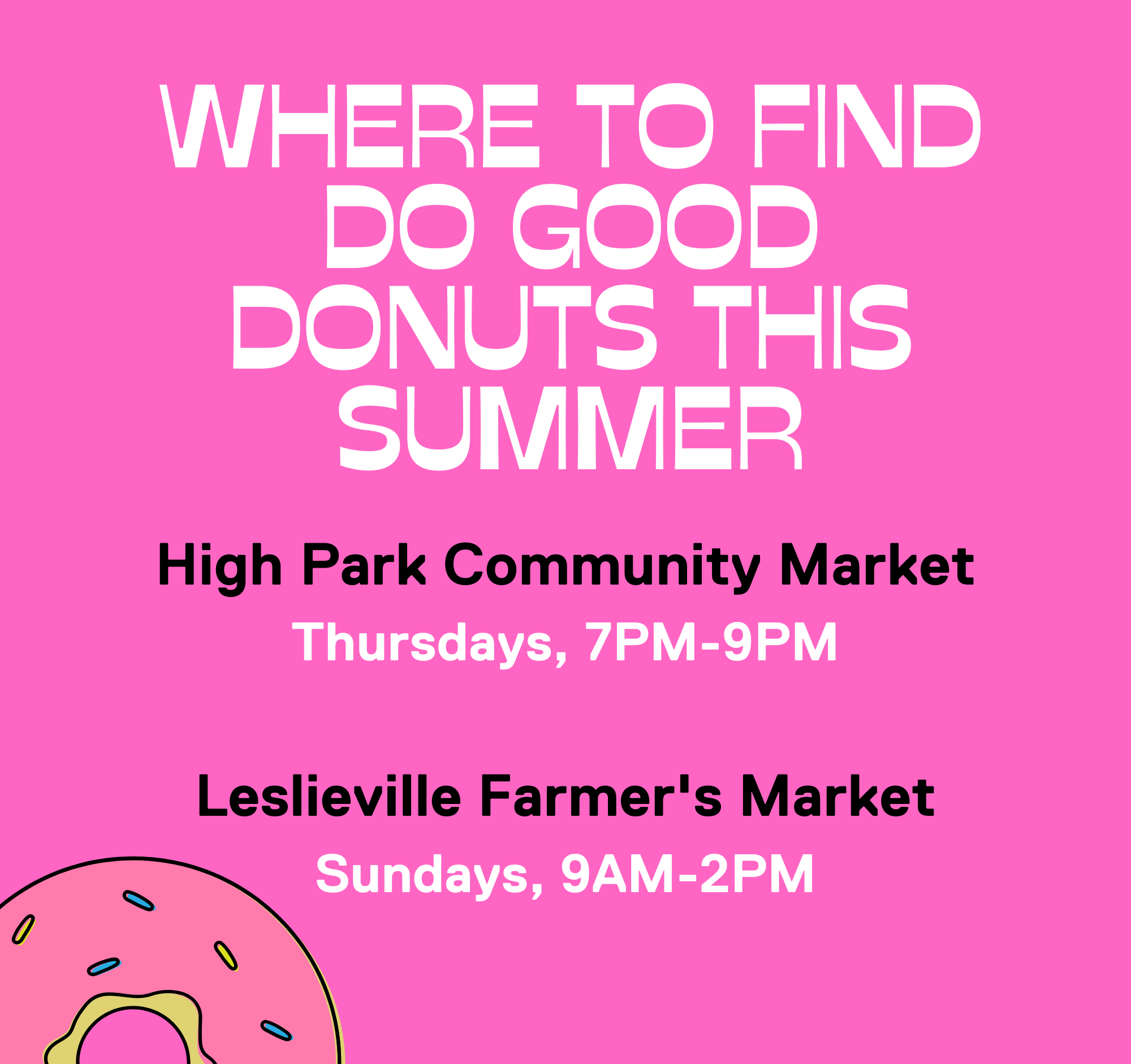 Flyer with where to find donuts this summer