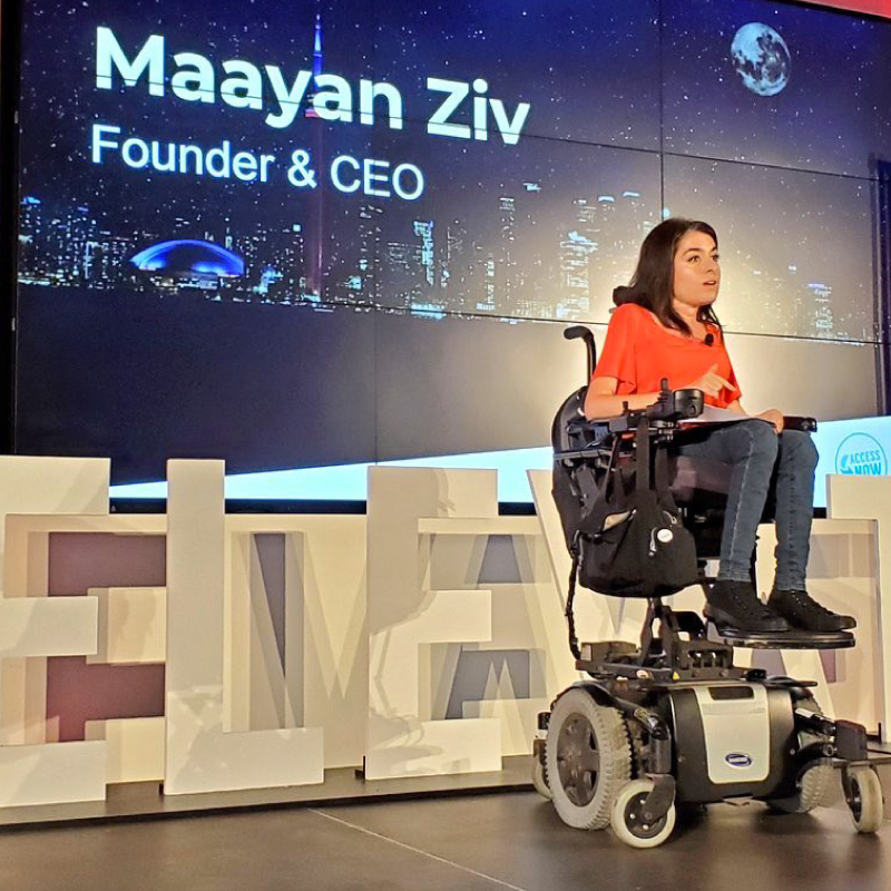 Maayan Ziv speaking at Elevate conference