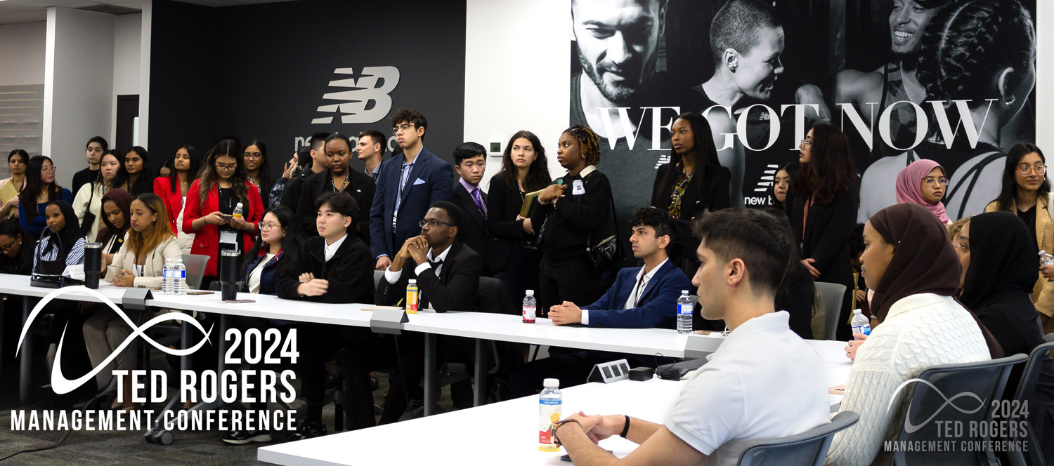 Students visiting the New Balance corporate office