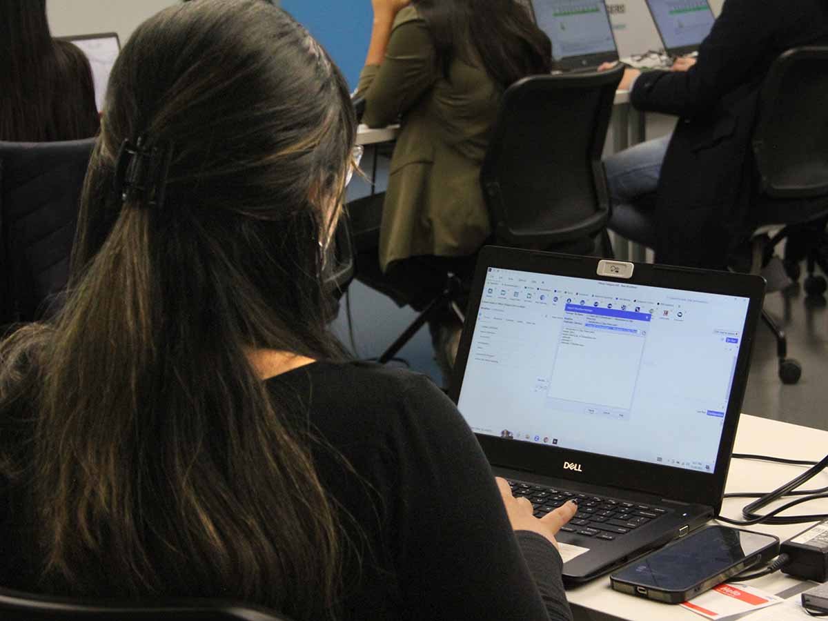 A student works on new technology at Bootcamp