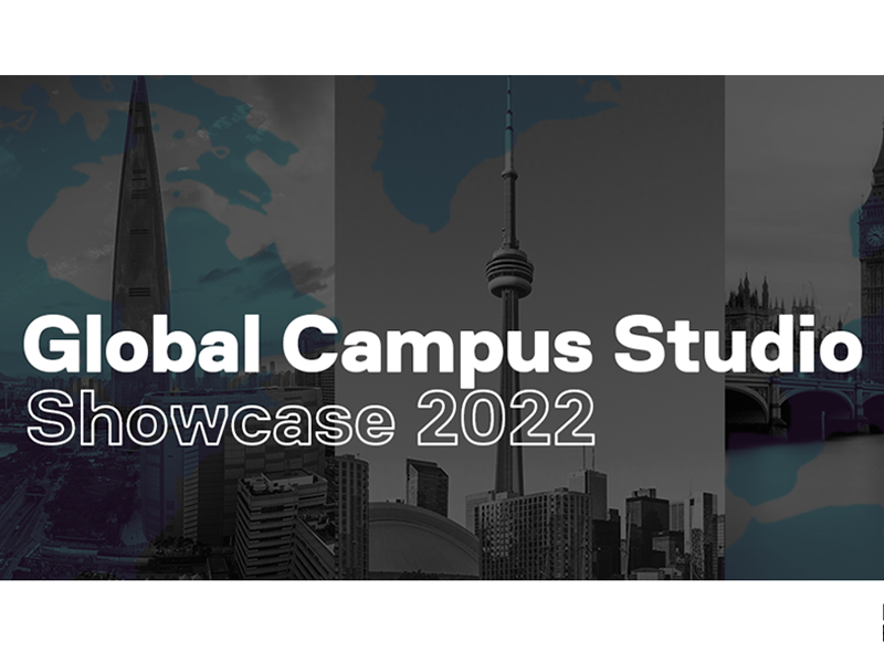 Global Campus Studio Promotional Poster with white text