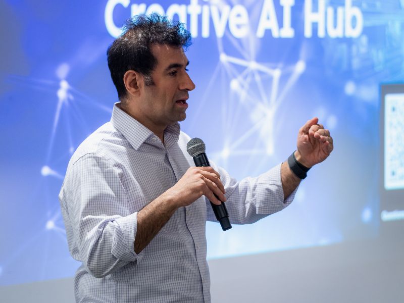 Hossein Rahnama presenting at Symposium