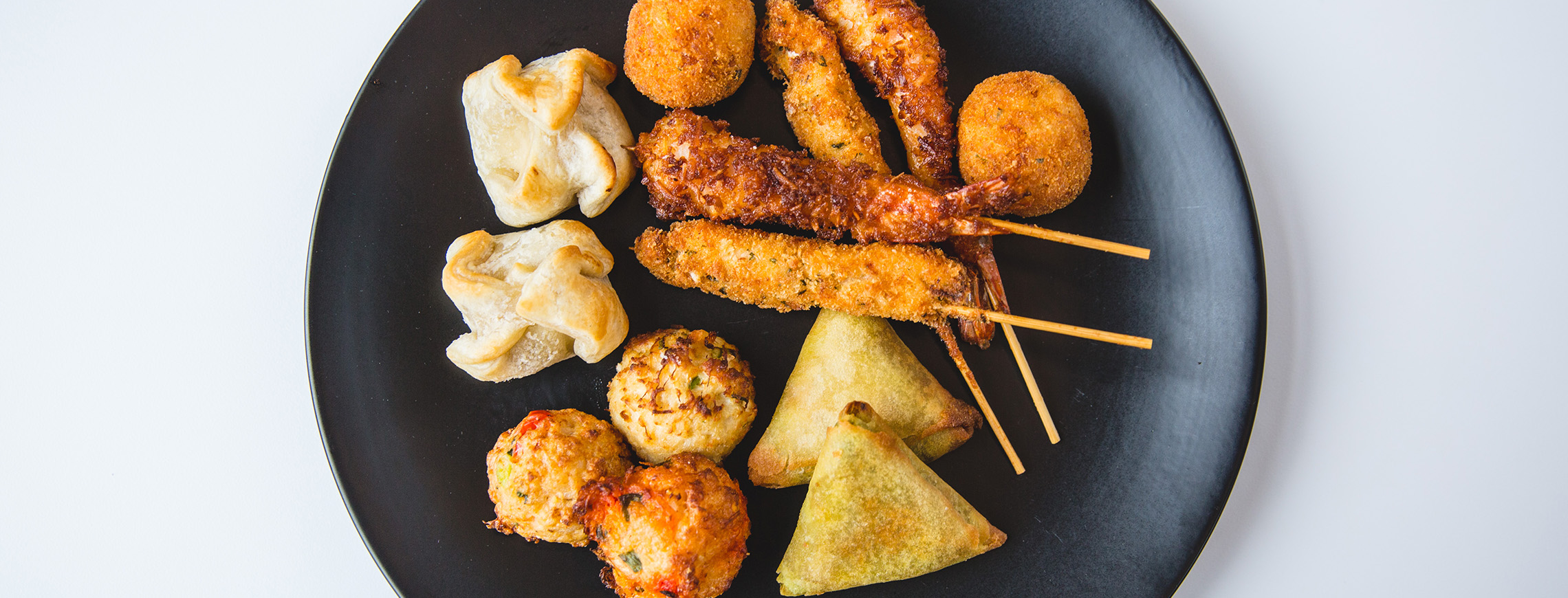 Plate of small bites and appetizers