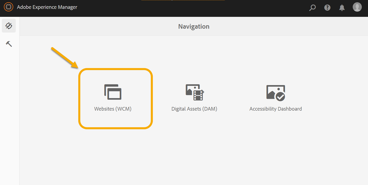 AEM start page and consoles